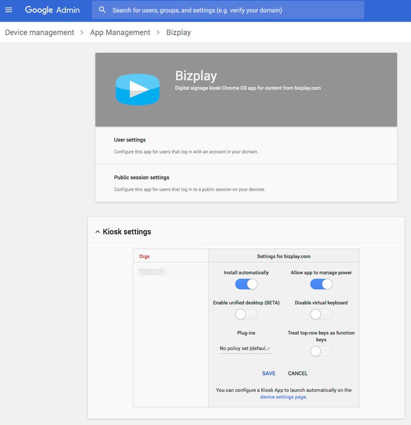 Configure Kiosk Settings of Hi-Def Signage app